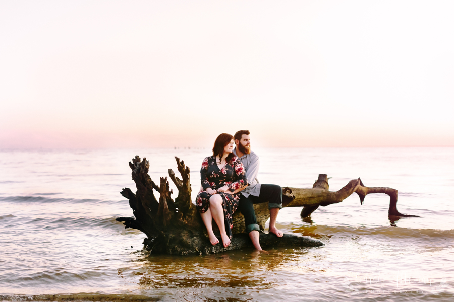 The Lakefront at Fountainebleu State Park is a tranquil location for engagement portraits. | Photo by Sarah Alleman Photography