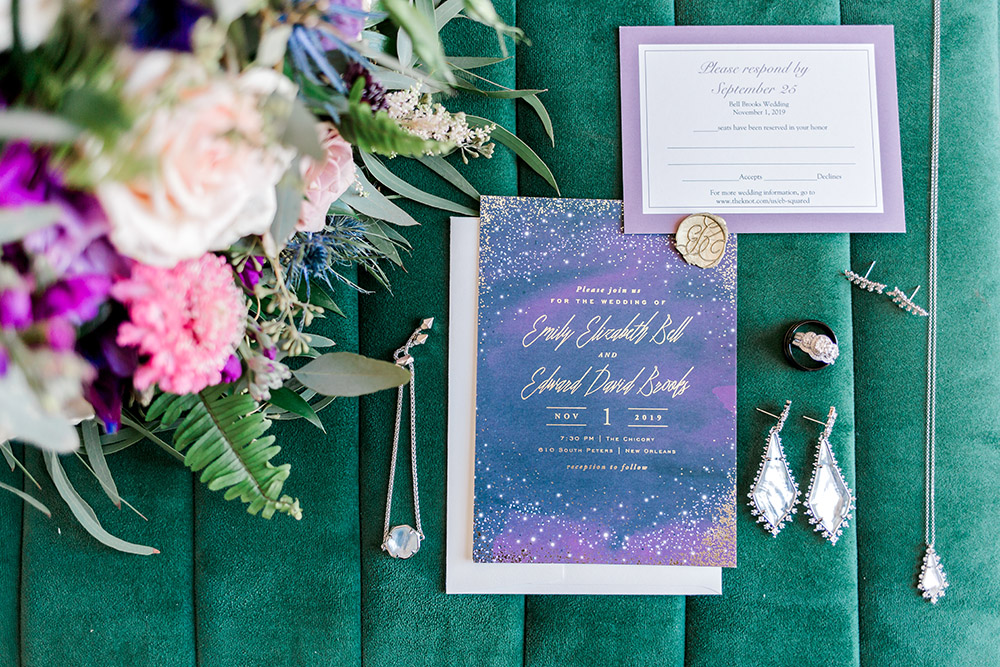 The wedding invitation and details.
