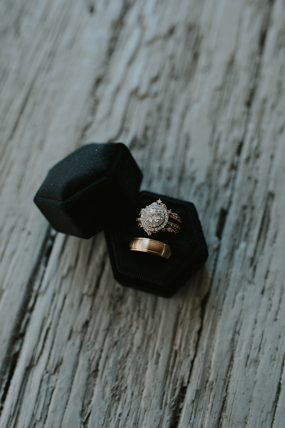 Wedding Rings in Black Velvet Box
