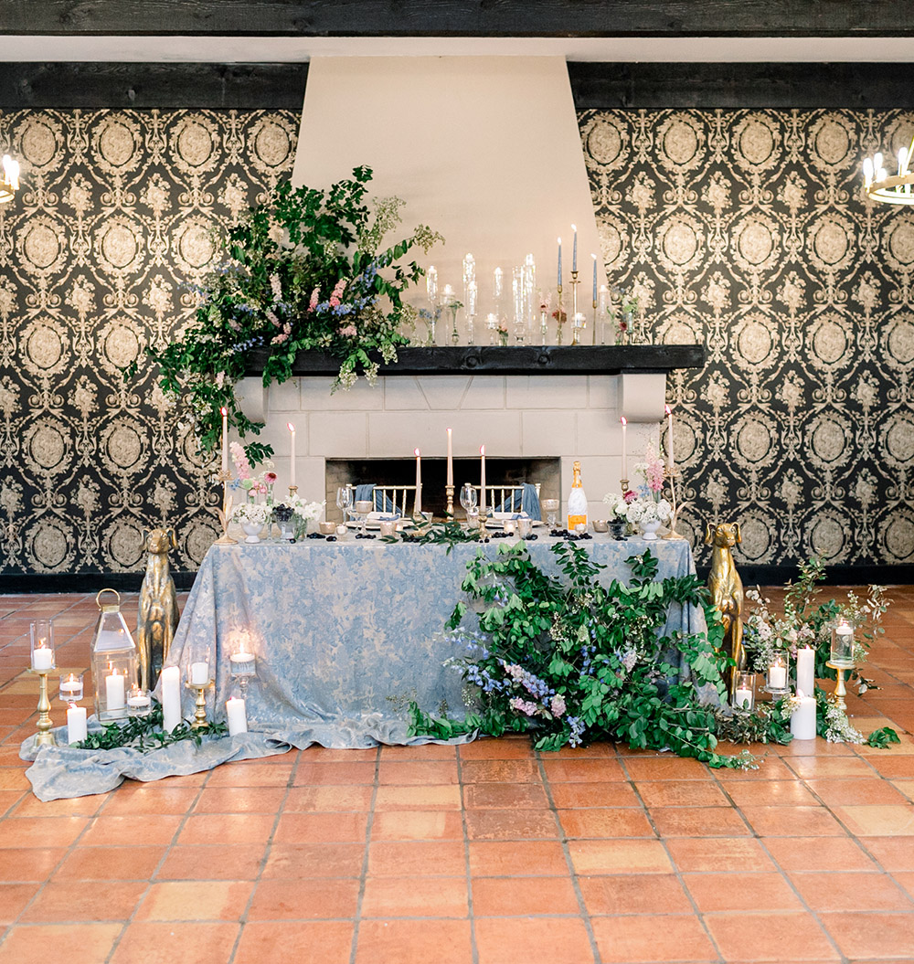 Wedding reception table in the Stirling Ballroom at The Inn at La Provence