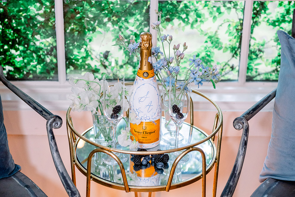 hand-painted Veuve Clicquot Bottle