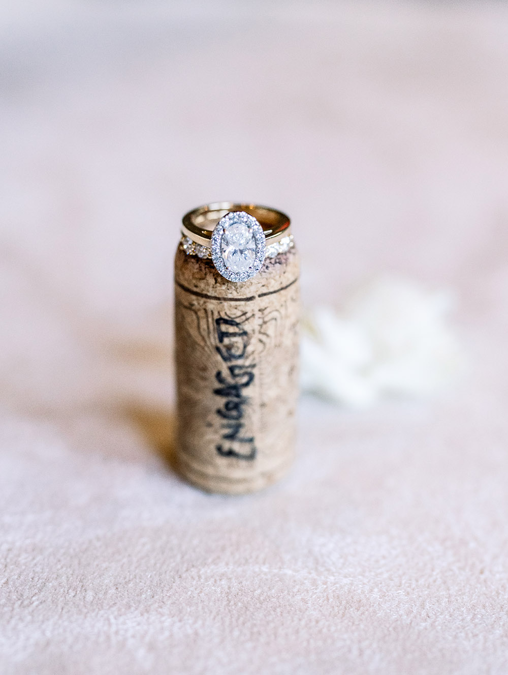wedding rings and cork