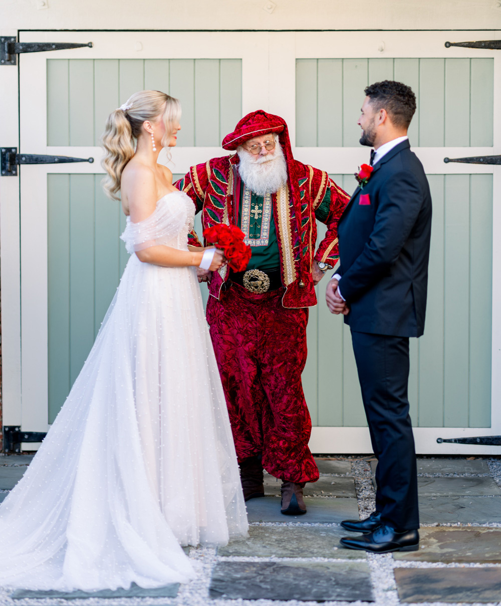 Santa Claus officiating a wedding ceremony