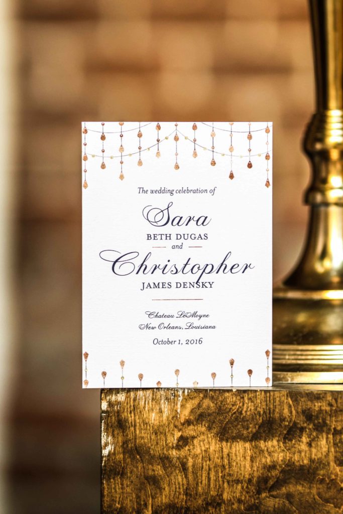Sara and Christopher's wedding invitaiton.
