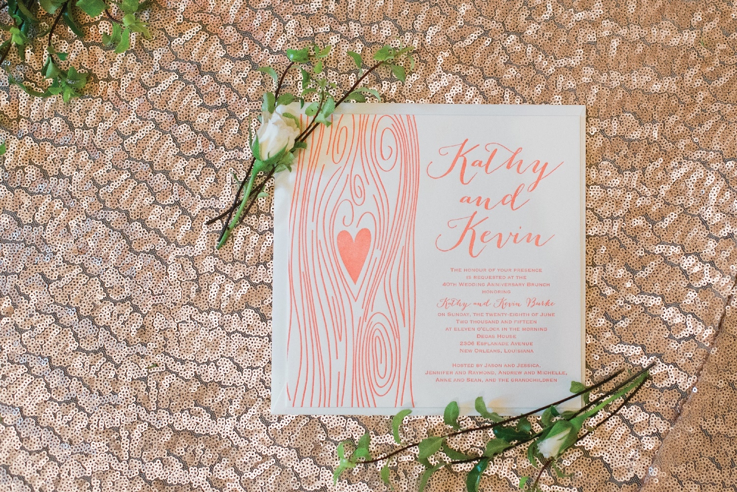 Letterpress style invitation from Abbey Printing. Photo: Red Leaf Weddings