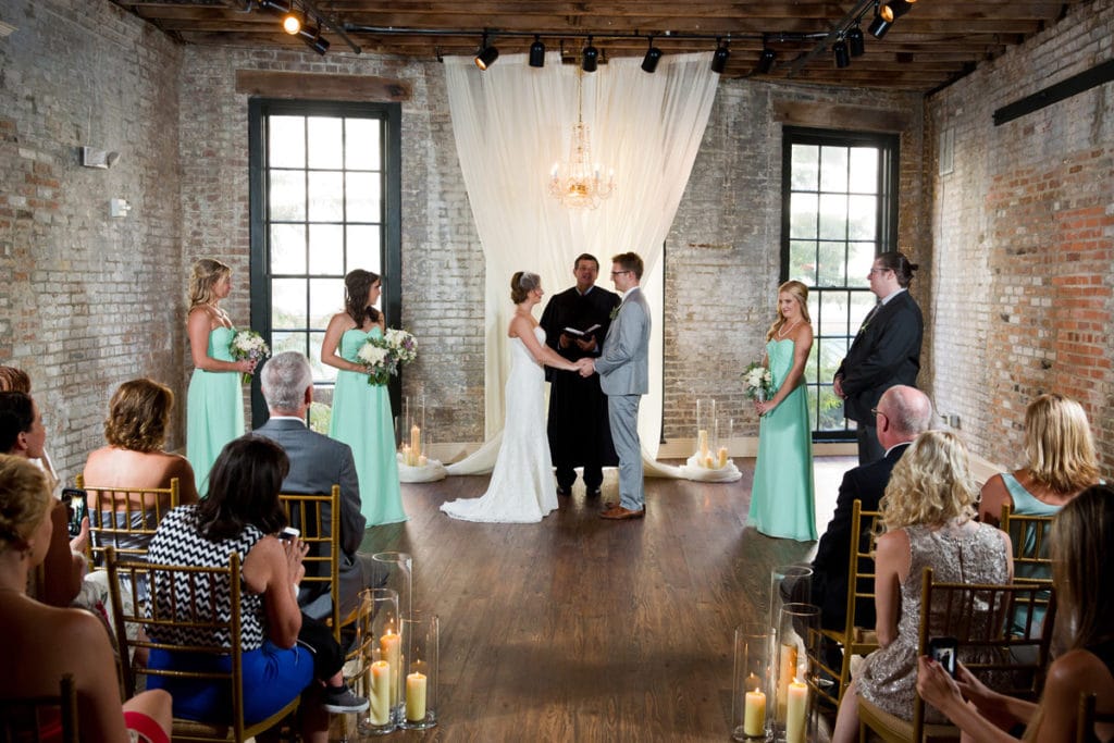 Indoor wedding ceremony at The Chicory. Photo: Welch Photography