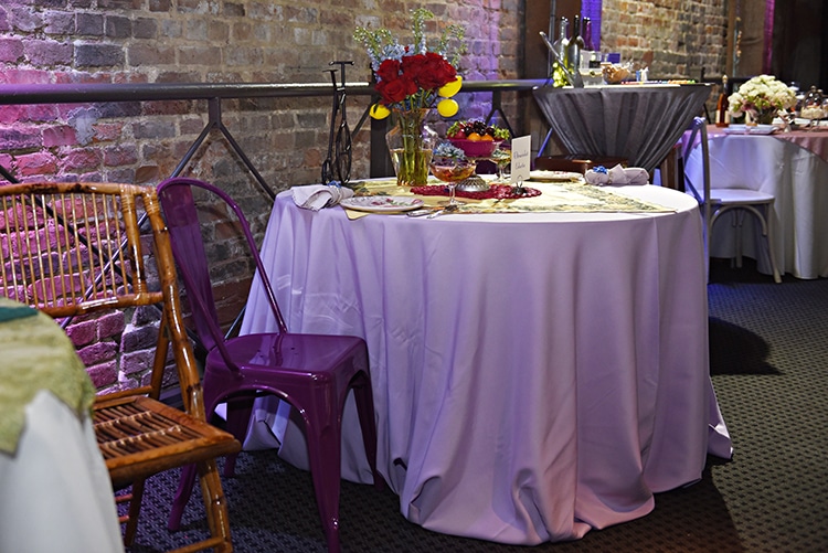 Ultraviolet Eclectic decor, chairs and linen courtesy of True Value Rental