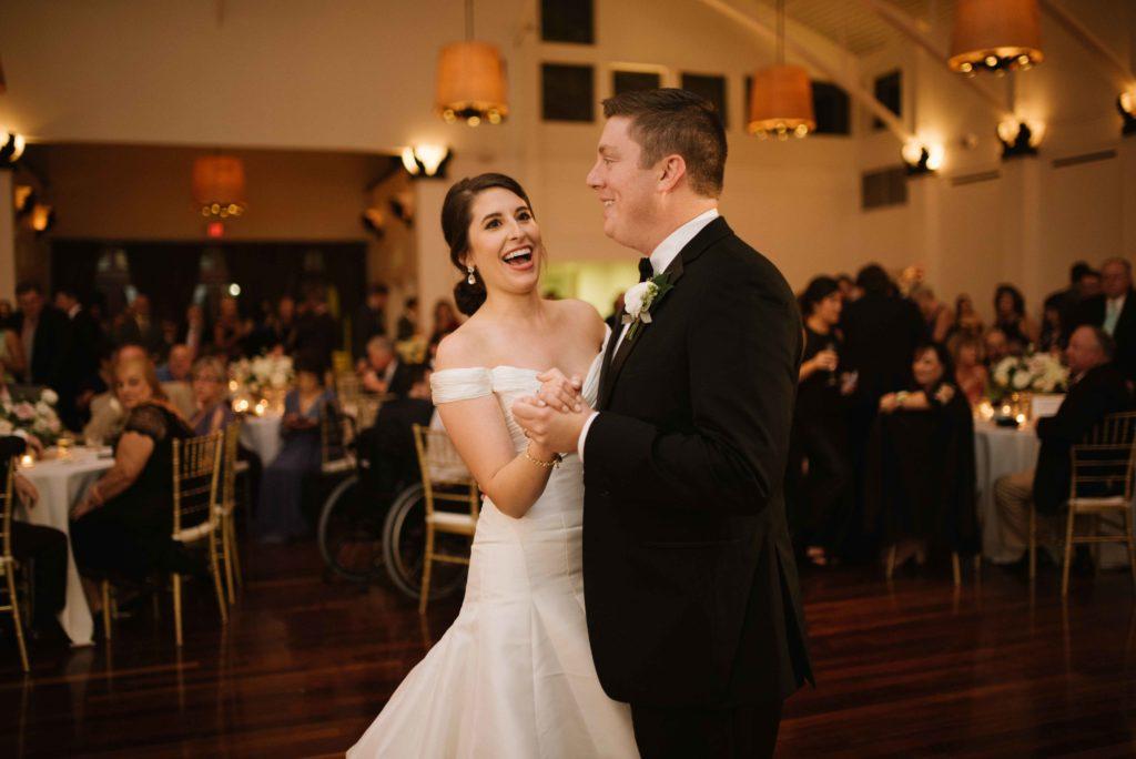 A newlywed couple dances at their wedding reception at the Audubon Tea Room. Photo: Lauren Carroll Photography