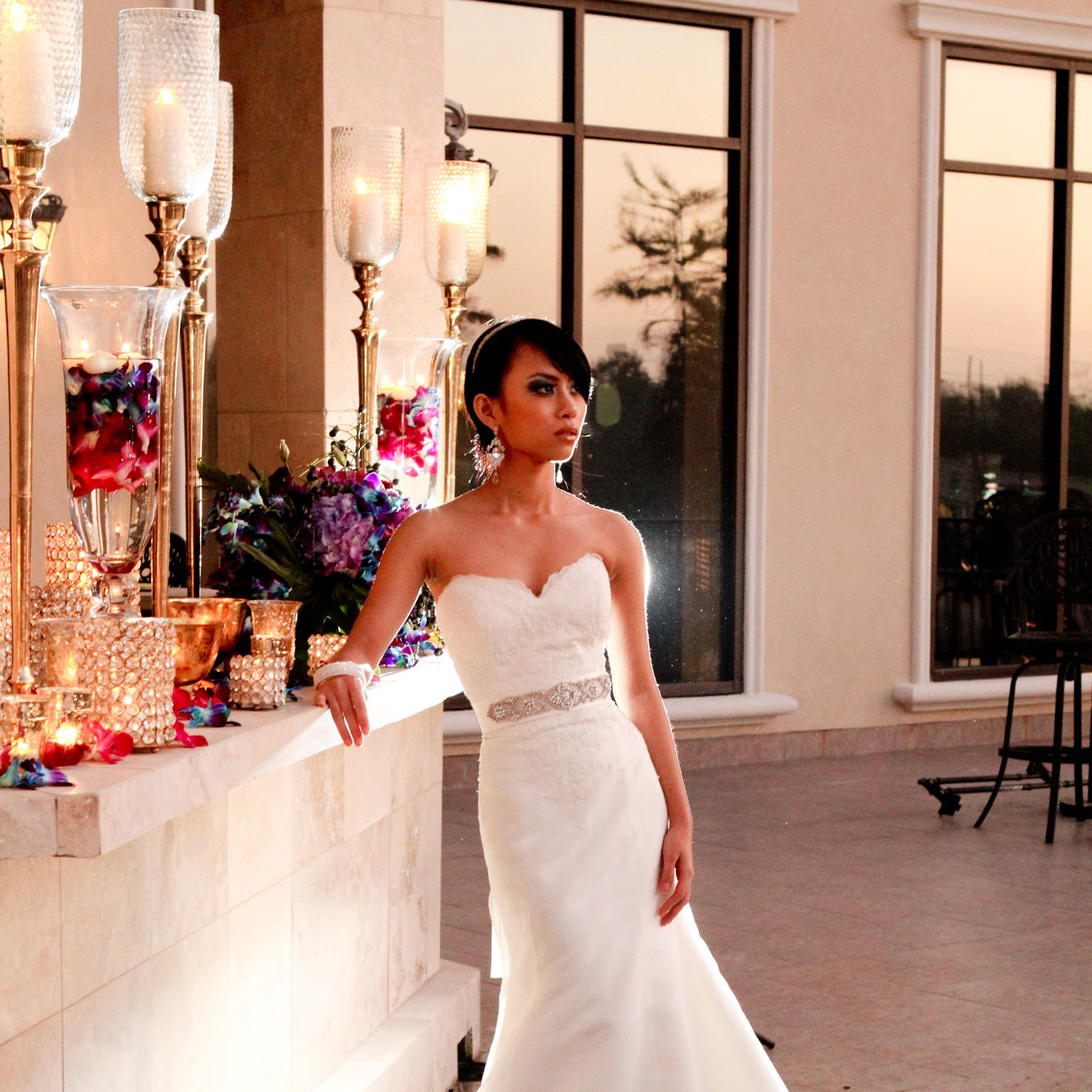 Bride on Royal Palm's terrace. Photo: Jessica The Photographer