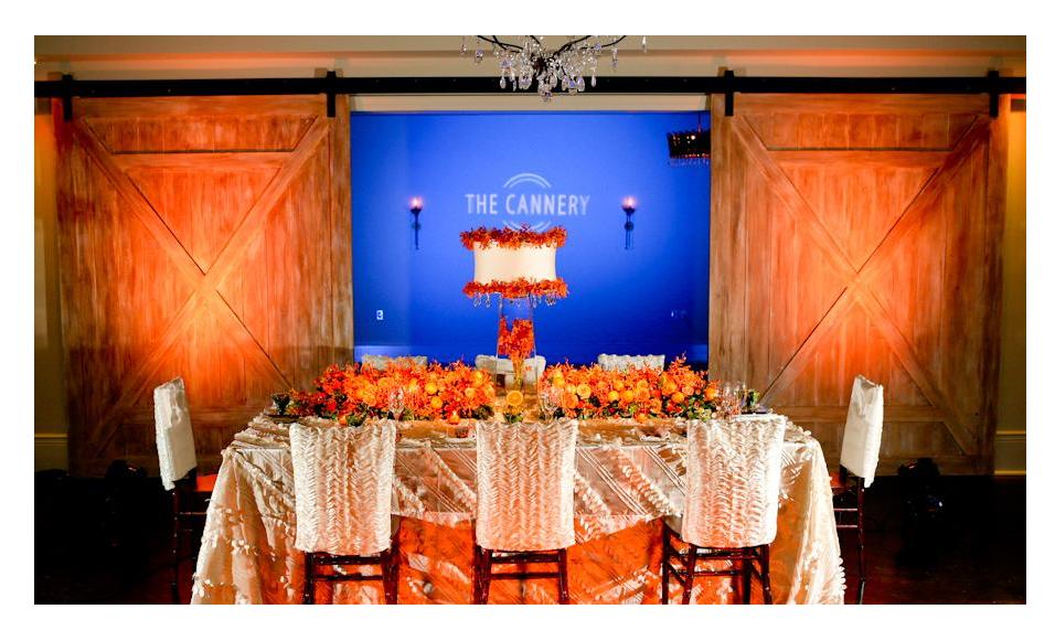 A wedding reception table at The Cannery. Photo: Jessica The Photographer