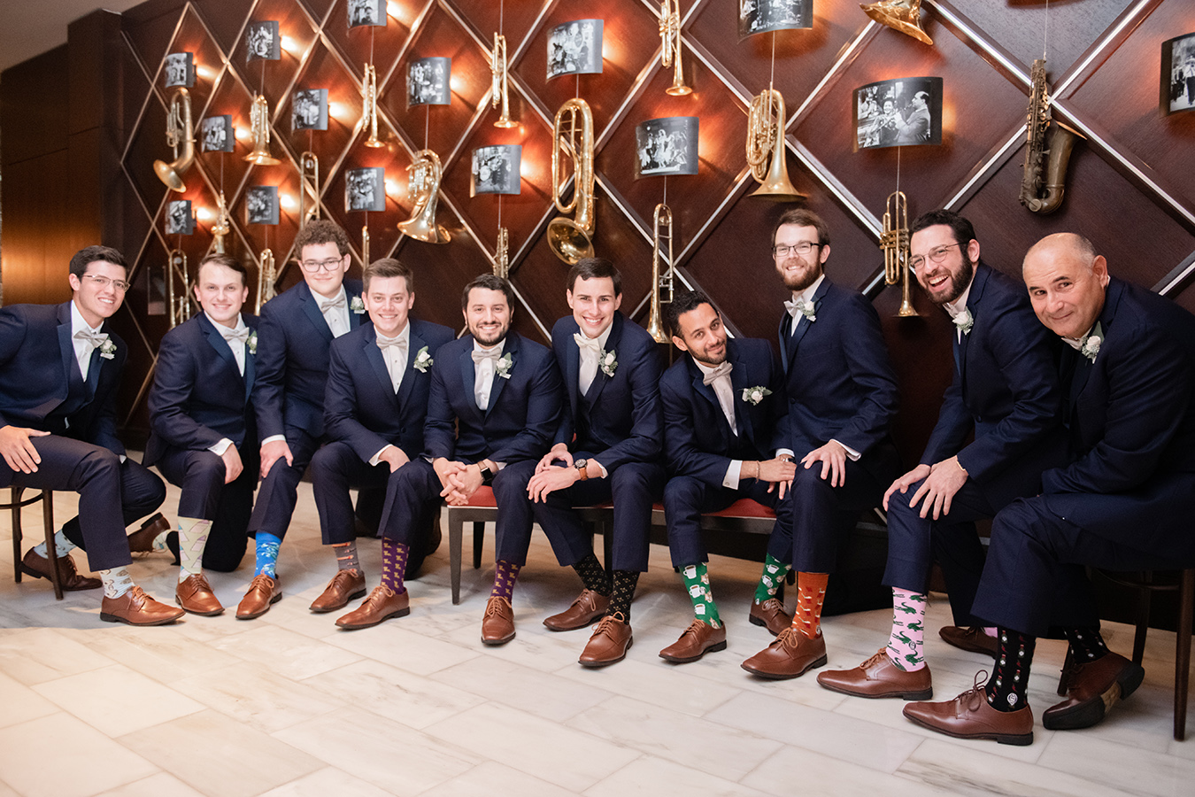 Kevin gifted Bonfolk socks to his groomsmen, each receiving a unique design, but all with NOLA flair!
