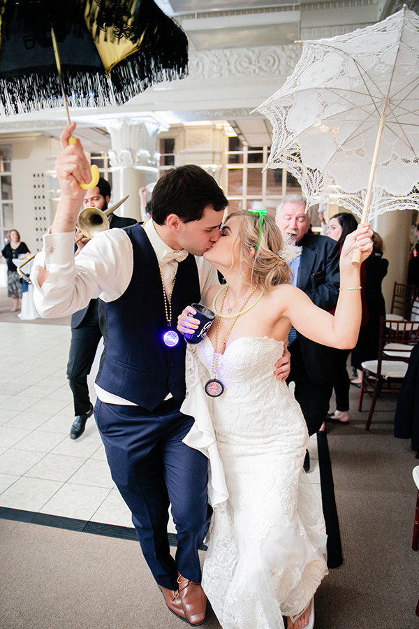 For their reception, Kevin and Abbie wanted a location that was very New Orleans. “We looked at plenty of venues but the Federal Ballroom had an extra old New Orleans flair that, while other venues also have, we felt the ballroom was organically New Orleans,” shares Abbie.