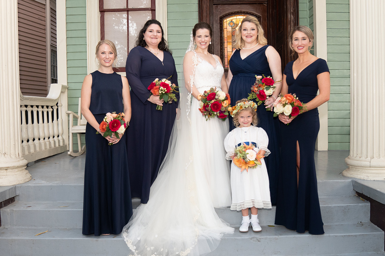 Margaret and her bridesmaids wore BHLDN gowns.