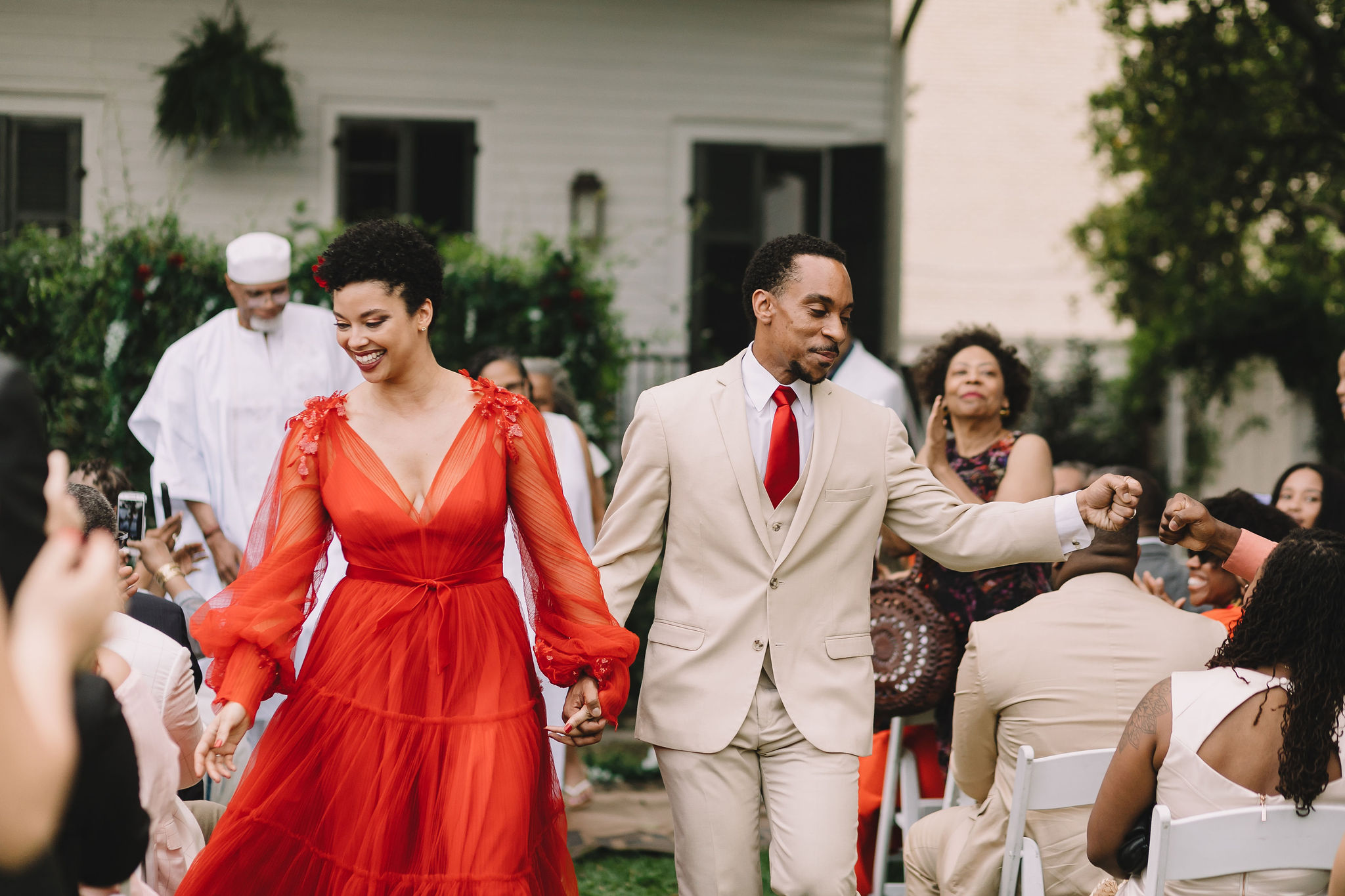 Morolake and Will's wedding ceremony recessional | Photo by Rare Sighting Photography