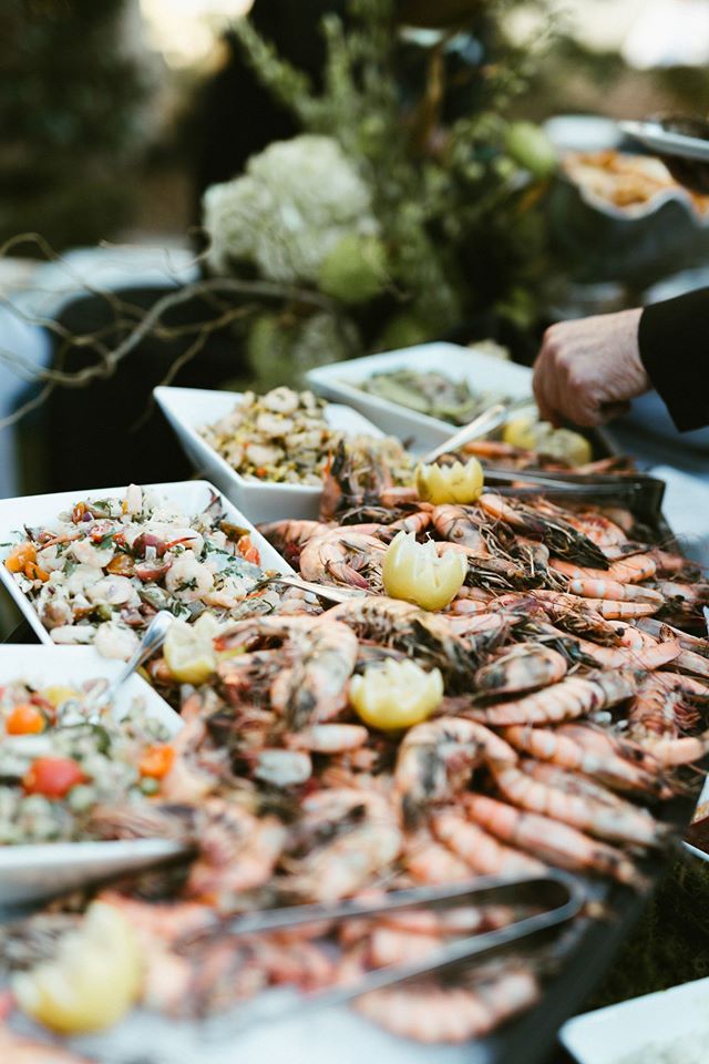 Seafood display by Dickie Brennan Catering. Photo: Malie Lani Photography