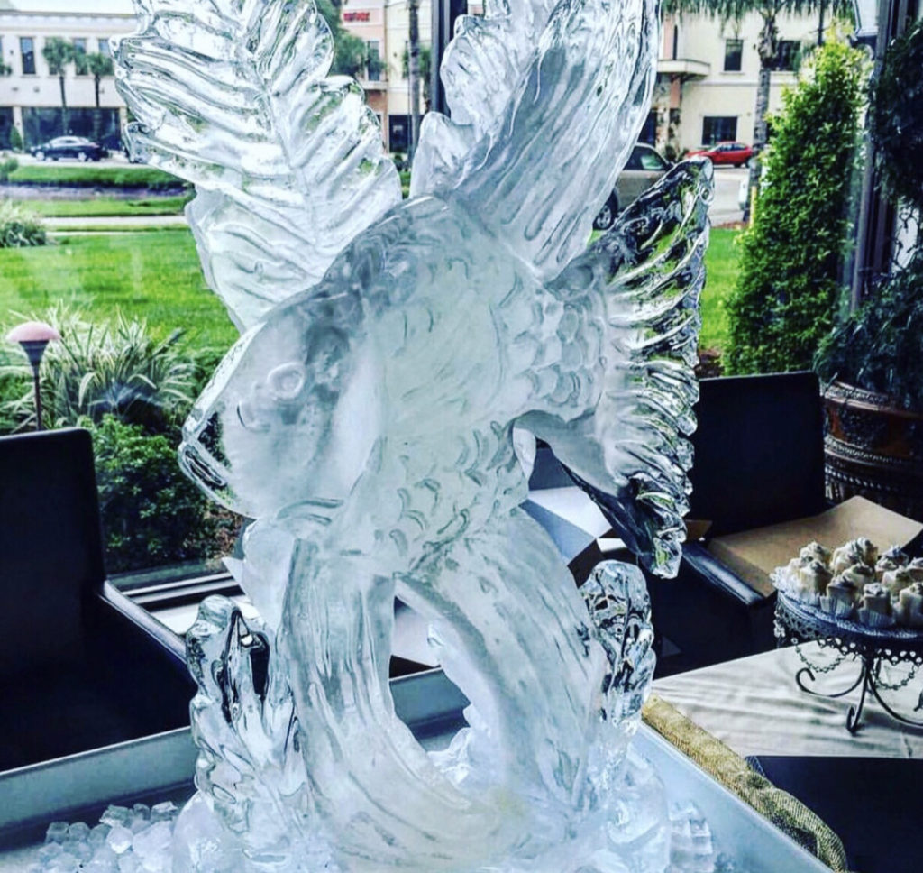 Fish Ice Sculpture by J Lewis Ice Carvings