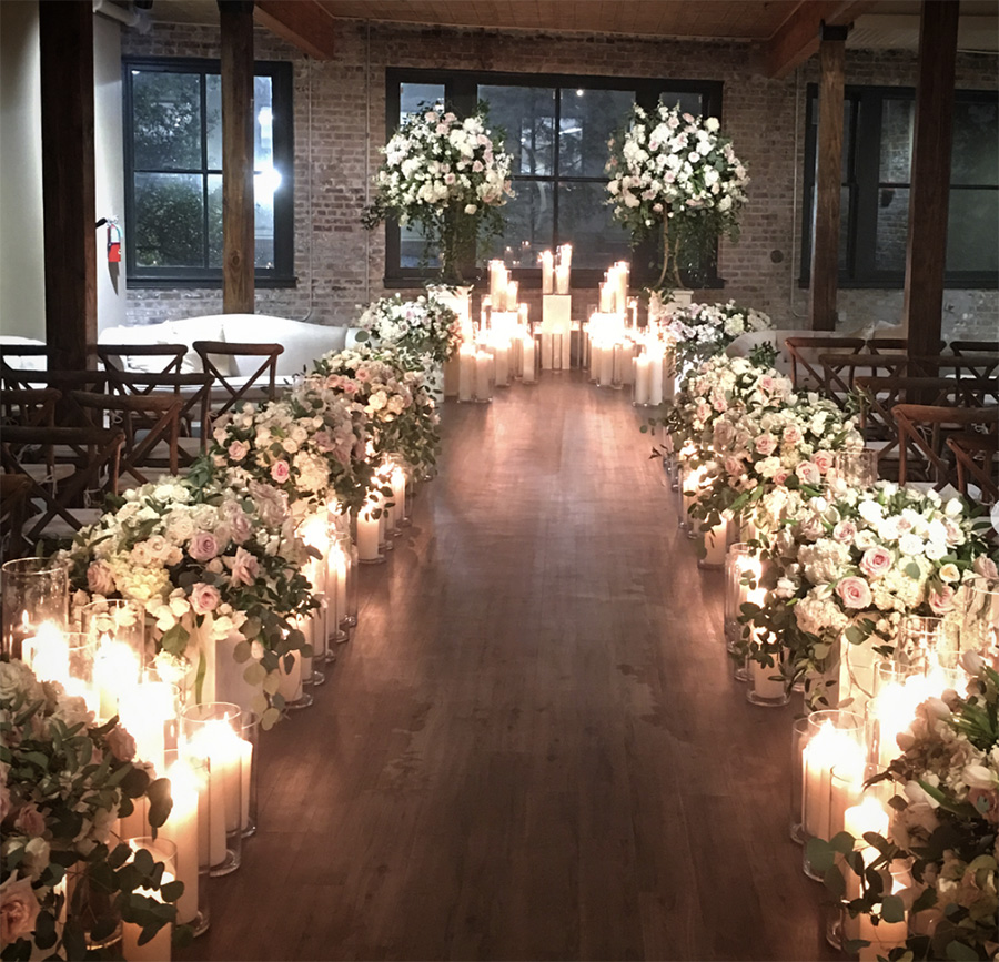 Indoor candlelight ceremony at The Chicory. Photo: Greer Gattuso