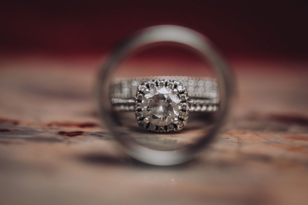 artistic photo of wedding rings