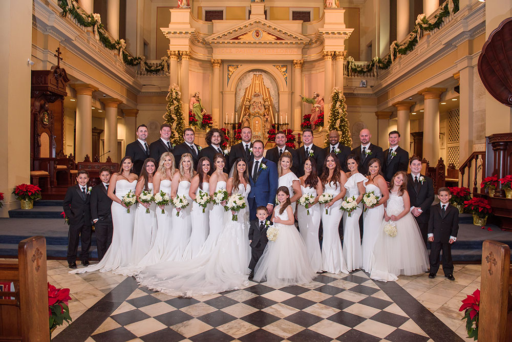 wedding party photo at st. louis cathedral