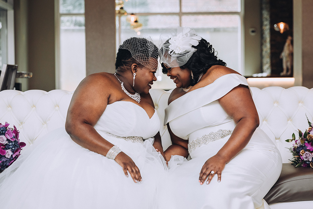 Naomi and Kristie took time for portraits after their first look.