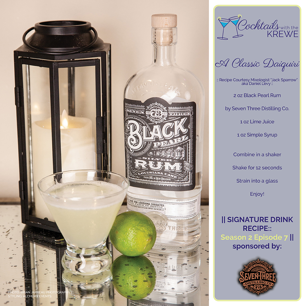 Recipe for A Classic Daiquiri featuring Seven Three Distilling Black Pearl Rum