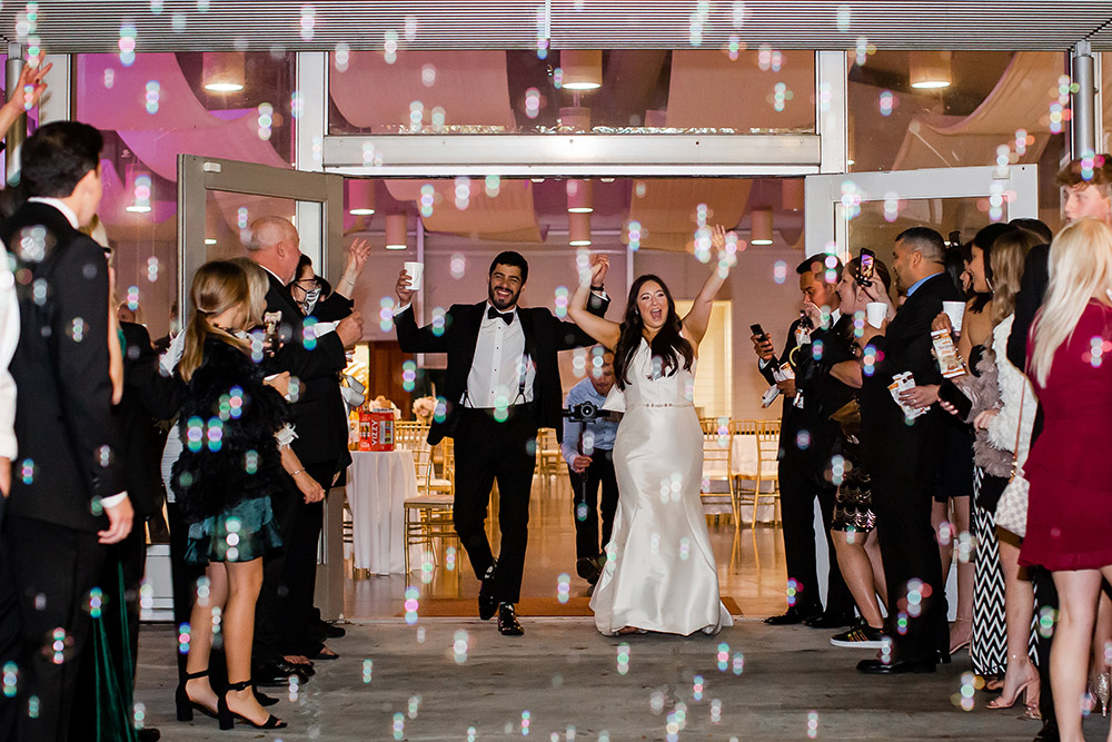 Julius and Kaylin leave their wedding with a fun bubble exit.