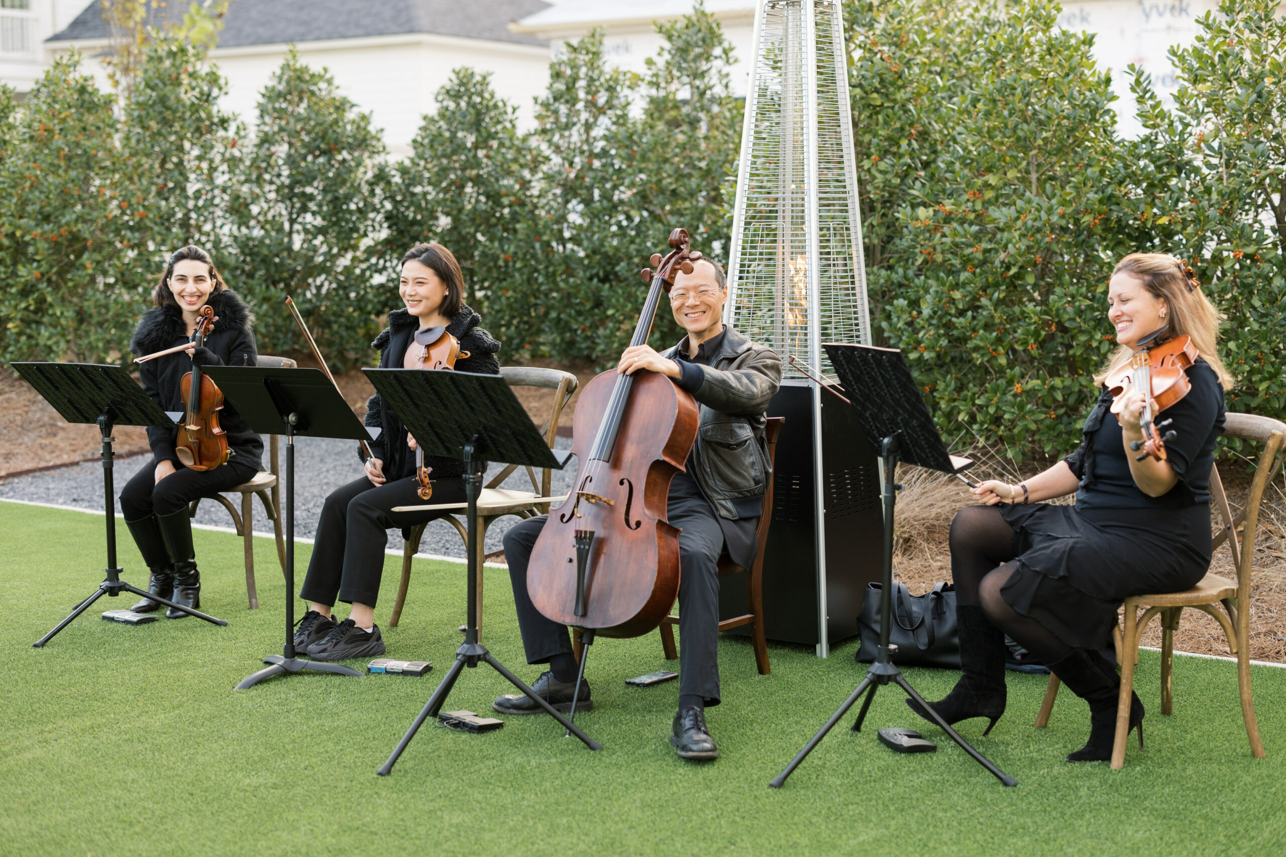 Pan String Quartet outdoor wedding