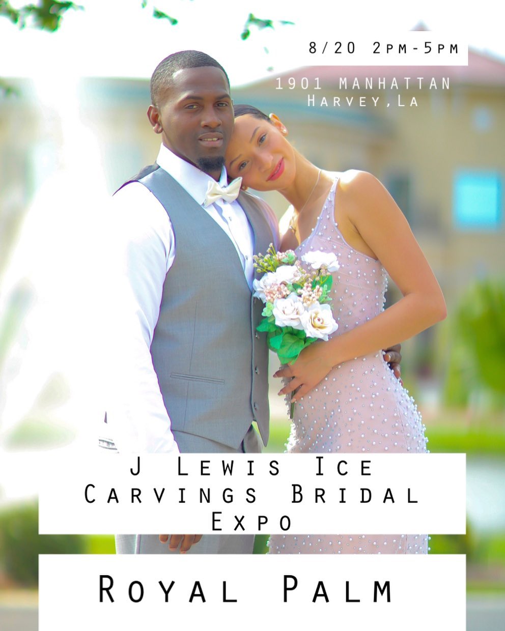 J Lewis Ice Carvings Bridal Expo August 20, 2023 at Royal Palm in Harvey La