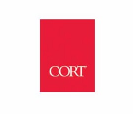 Red rectangle featuring “CORT” in bold, centered white capital letters.