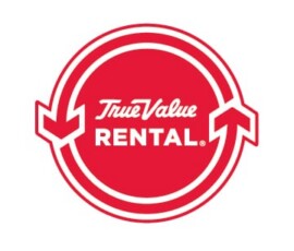 True Value RENTAL logo: red and white with two circular arrows, bold stylized text on a red background.